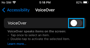 Disable VoiceOver on iPhone