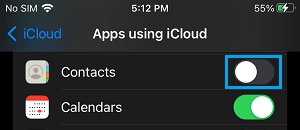 Disable iCloud Contacts On iPhone