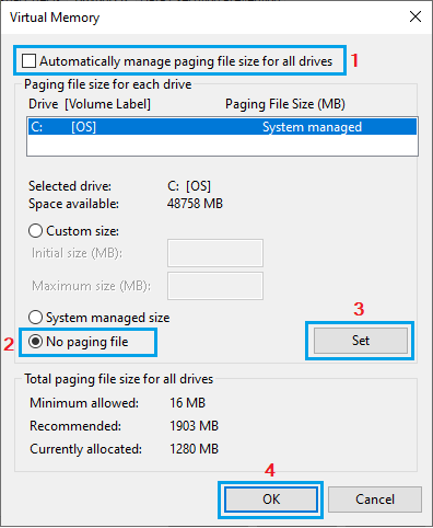 How to Disable, Delete, Resize Pagefile.sys - Techbout