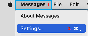 Open Message Settings on Mac