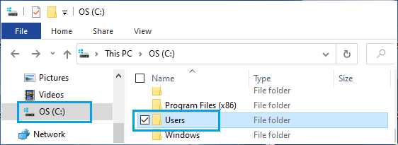 Open Users Folder In Windows 10
