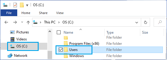 Open Users Folder on Windows Computer