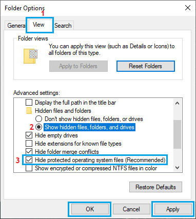 Show Hidden Files, Folders And Drives On Windows Computer