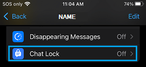 Chat Lock Option in WhatsApp