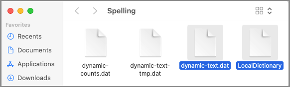 Files in Spelling Folder on Mac