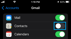 Disable Gmail Contacts Sync to iPhone