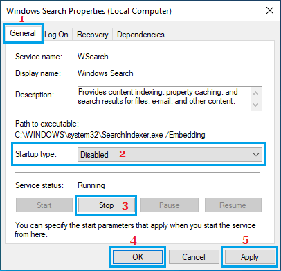 Disable Windows Service