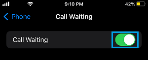 Switch ON Call Waiting on iPhone