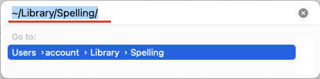 Go to Spelling Folder on Mac