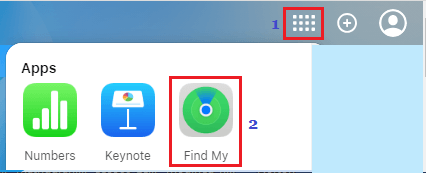 Open Find My Option on iCloud