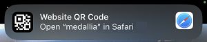 QR Code Banner Notification on iPhone