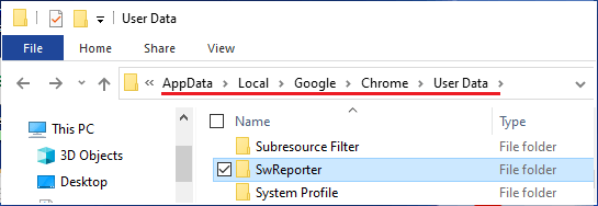 SwReporter Registry On Windows Computer
