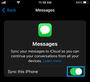 Sync Messages to iCloud