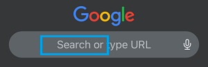 Tap in Chrome Search Bar