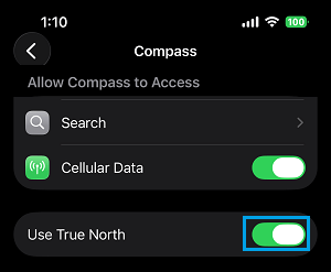 Use True North in Compass