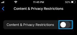 Content Privacy & Restrictions