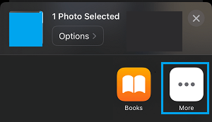 More Option in Sharing Menu on iPhone