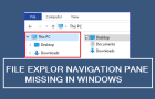 File Explorer Navigation Pane Missing
