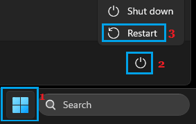 Restart Computer While Holding Down Shift Key