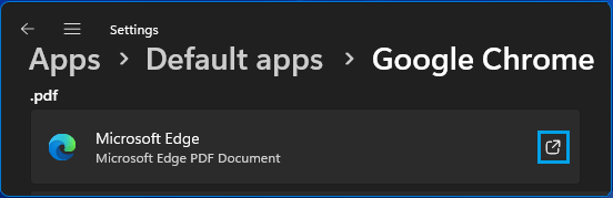 Set Default App for Opening PDF Files Option in Windows