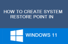 Create System Restore Point in Windows 11