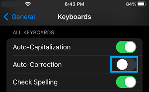 Disable Autocorrect on iPhone