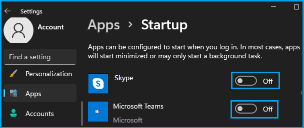 Prevent Skype from Automatically Starting Option in Windows