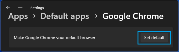 Set Google Chrome As Default App on Windows Computer