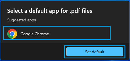 Set Google Chrome As Default App For Opening PDF Files