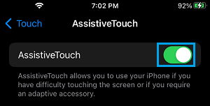 Enable AssistiveTouch on iPhone