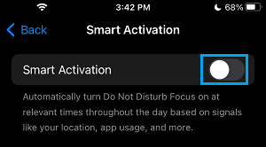 Disable Smart Activation on iPhone