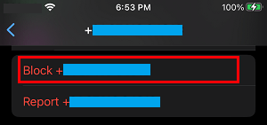 Block This Caller Option in iPhone Messages App