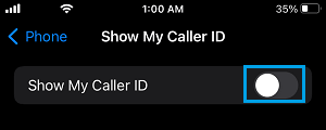 Disable Caller ID On iPhone