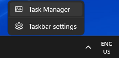 Open Task Manager from the Taskbar