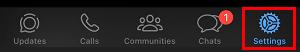 Settings Tab in WhatsApp on iPhone