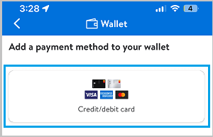 Add Debit or Credit Card to Walmart
