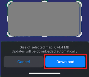 Select and Download Offline Map to iPhone