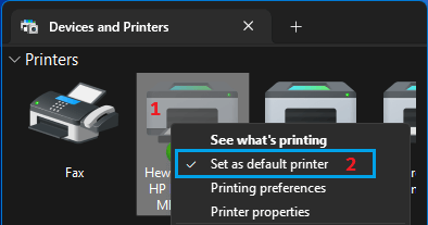 Set Default Printer On Windows Computer