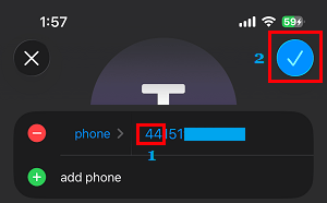 Add Country Code to Phone Number on iPhone